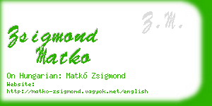 zsigmond matko business card