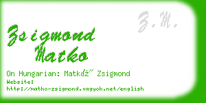 zsigmond matko business card